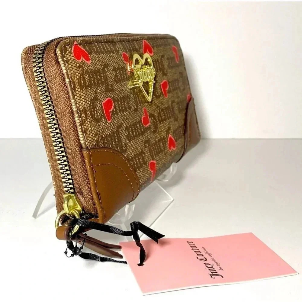 Juicy Couture Large Zip Around Hearts Wallet NWT - Picture 4 of 7